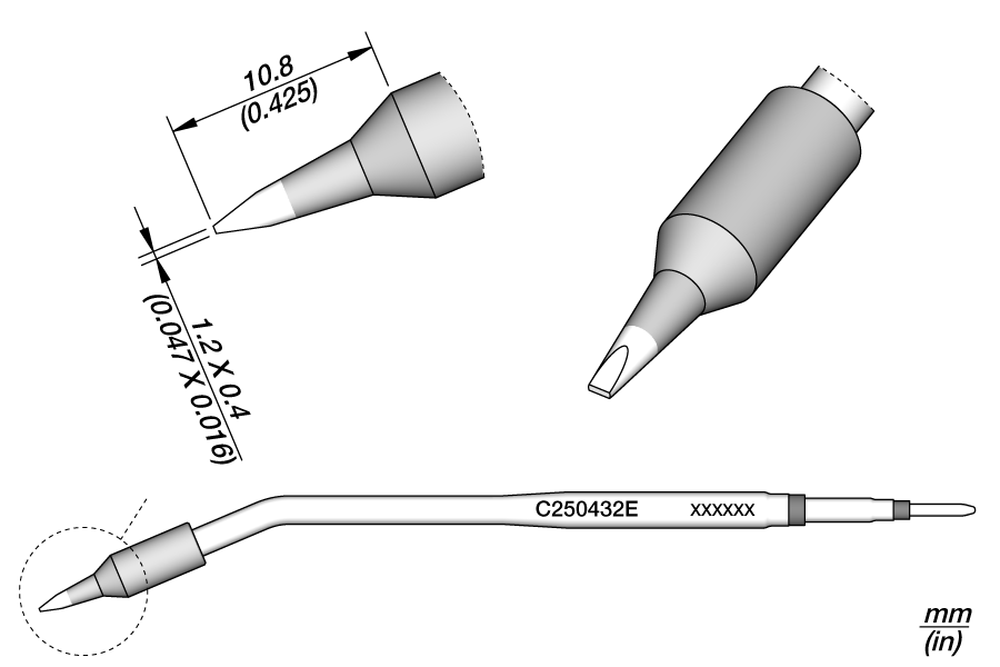 C250432E - Chisel Cartridge 1.2 x 0.4